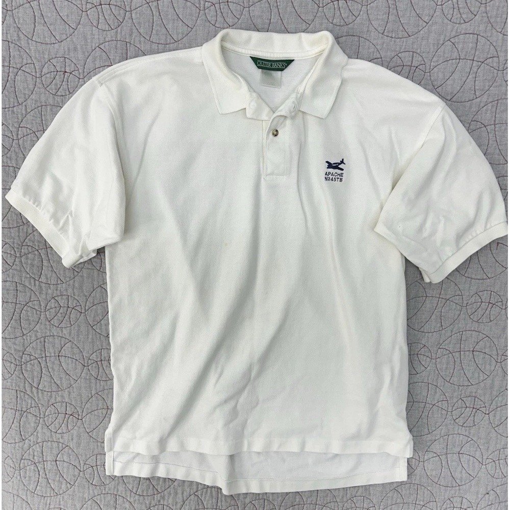 VTG Outer Banks N245TB Piper Apache Airplane Owner's Short Sleeve Polo Men's XL